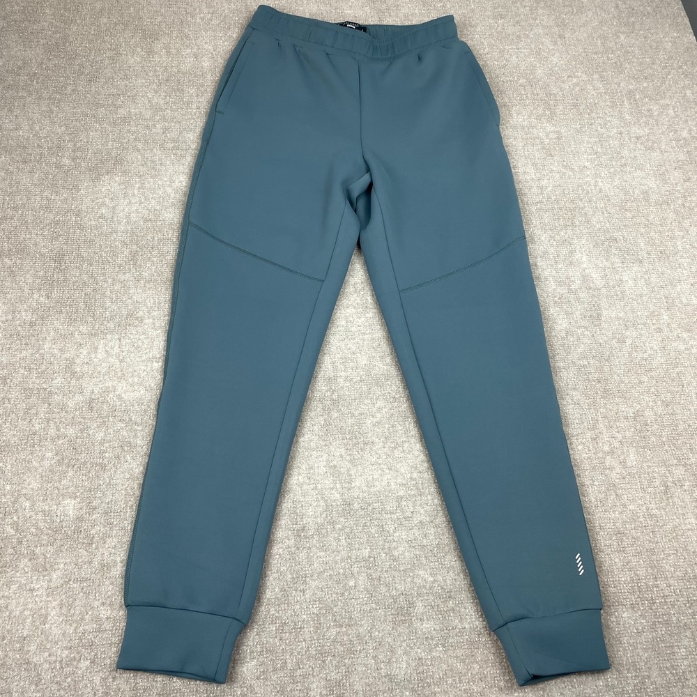 Balance Collection Jogger Pants Mens Small Navy Teal Elastic Waist High Rise